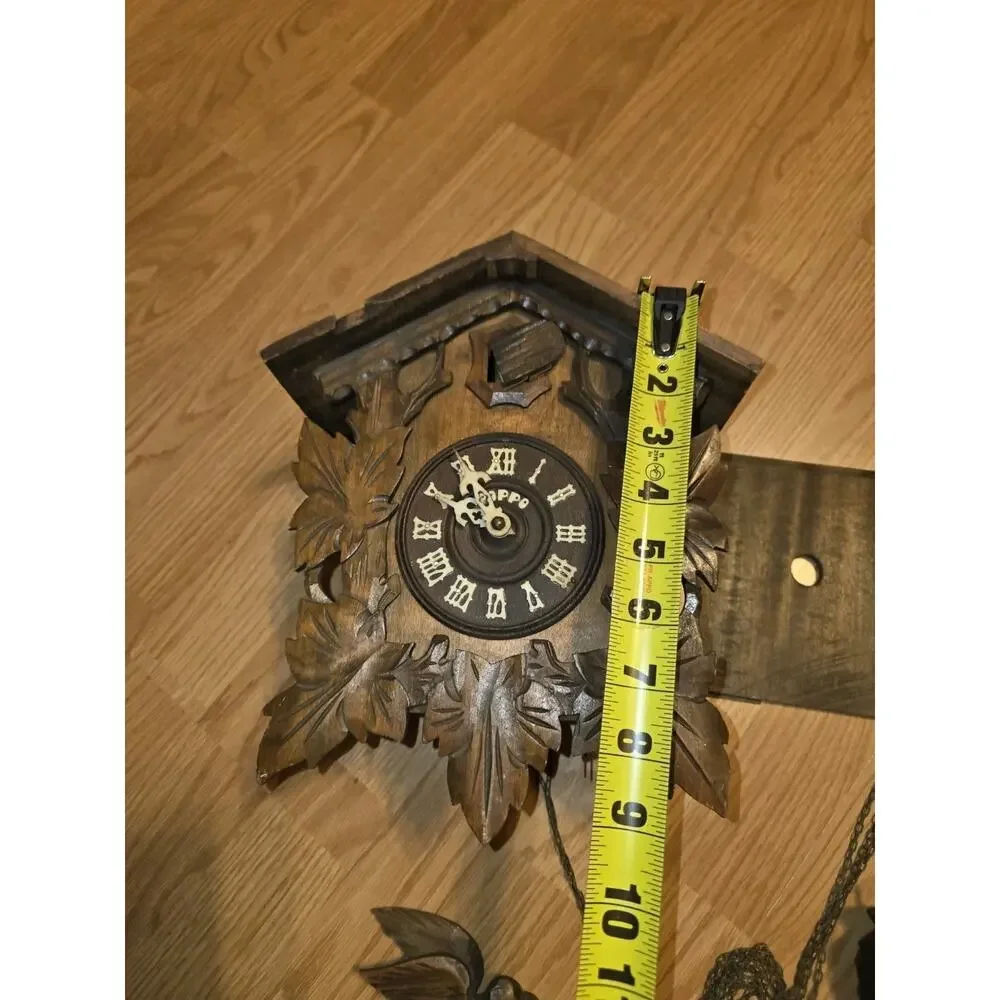 Vtg Poppo Tezuka Brown Cuckoo Chime Clock 1950's Japan Parts & Pieces